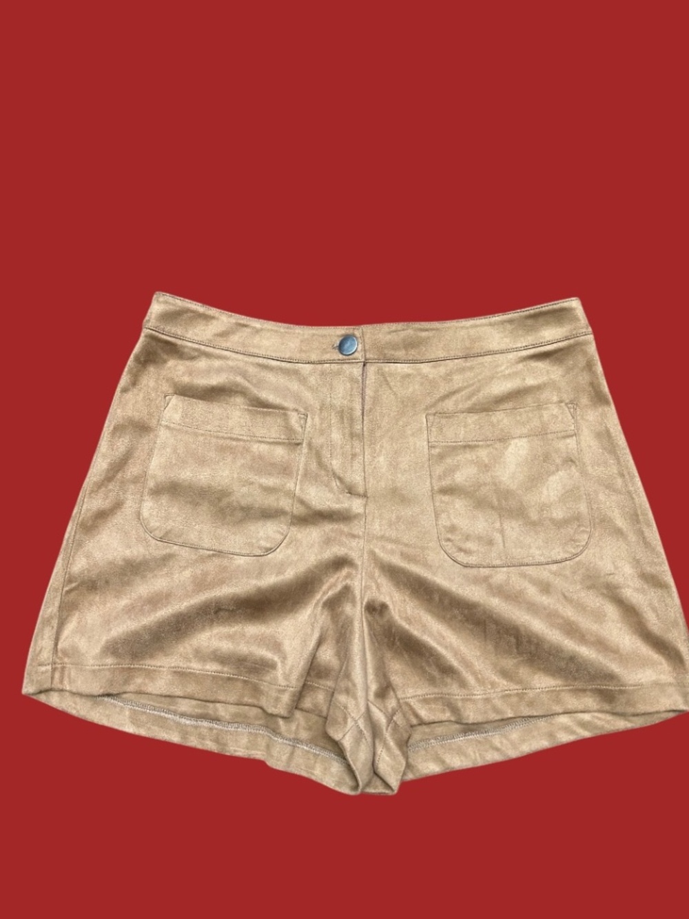 Lush High Waisted Shorts. Rich Camel Color